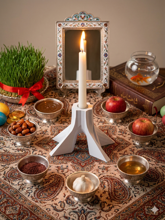 3D Printed Azadi Square Candle Holder: Persian Decor, Iran-Inspired Art