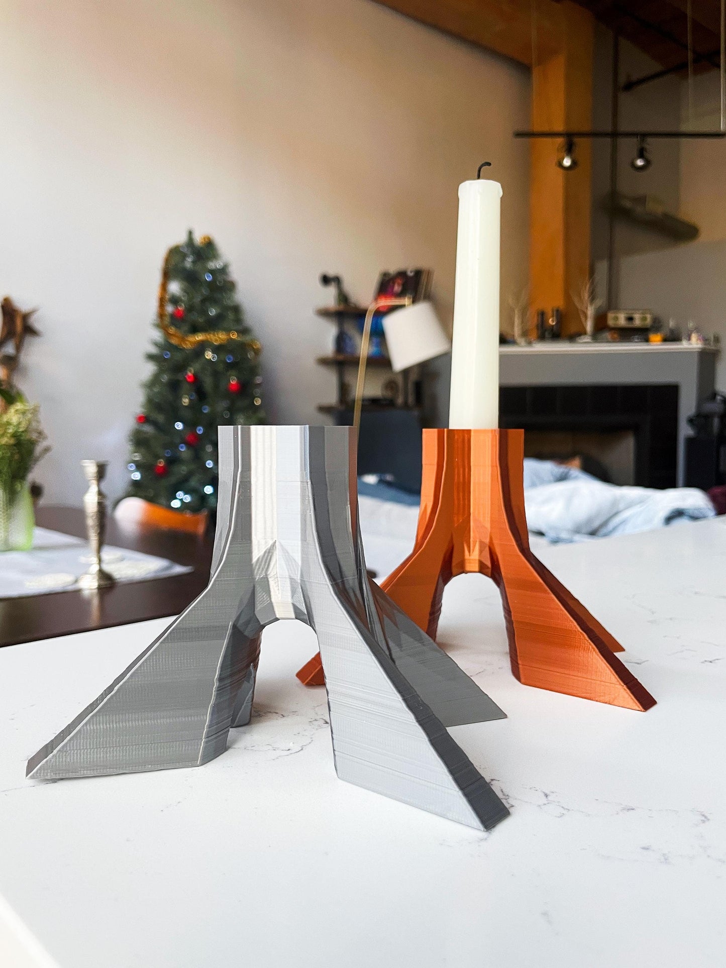 3D Printed Azadi Square Candle Holder: Persian Decor, Iran-Inspired Art