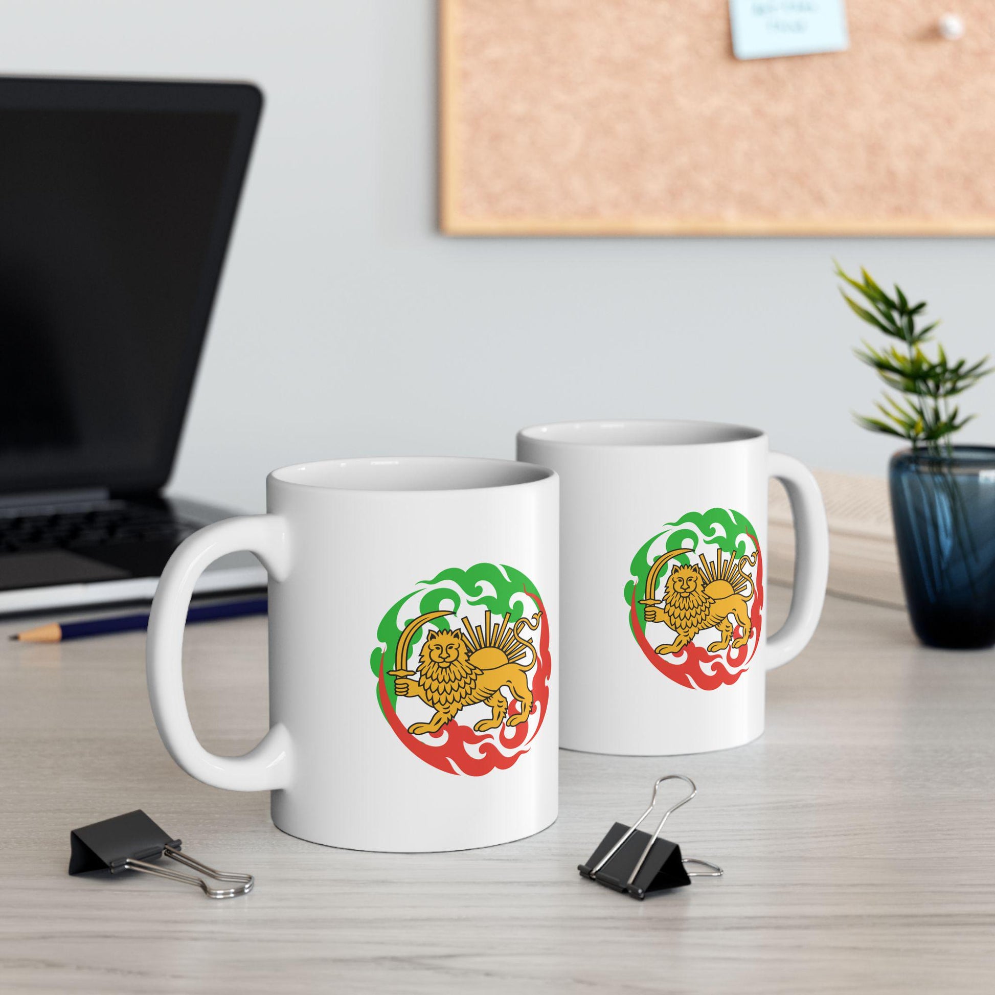 Custom Made Mug Inspired by Lion and Sun, shiro khorshid Flag, Ancient Persian Sign