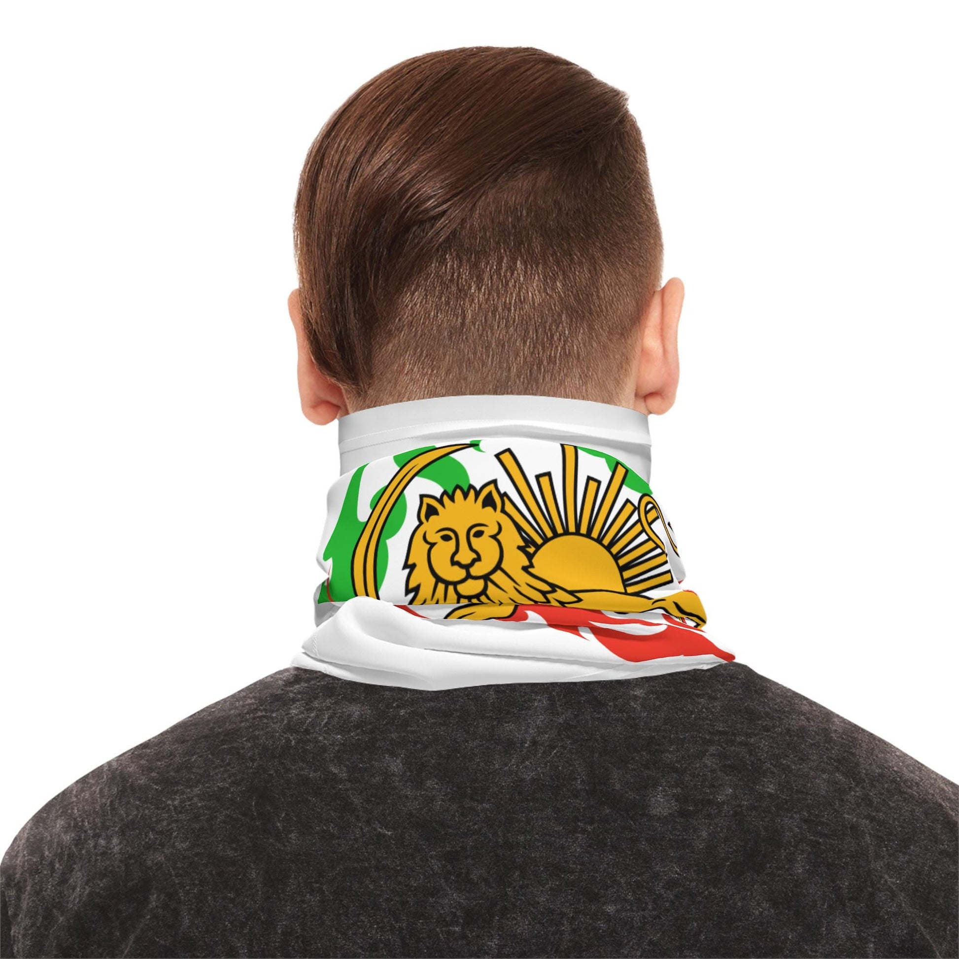 Lion and Sun, Shiro Khorshid, Neck Gaiter | Persian Heritage Face Cover