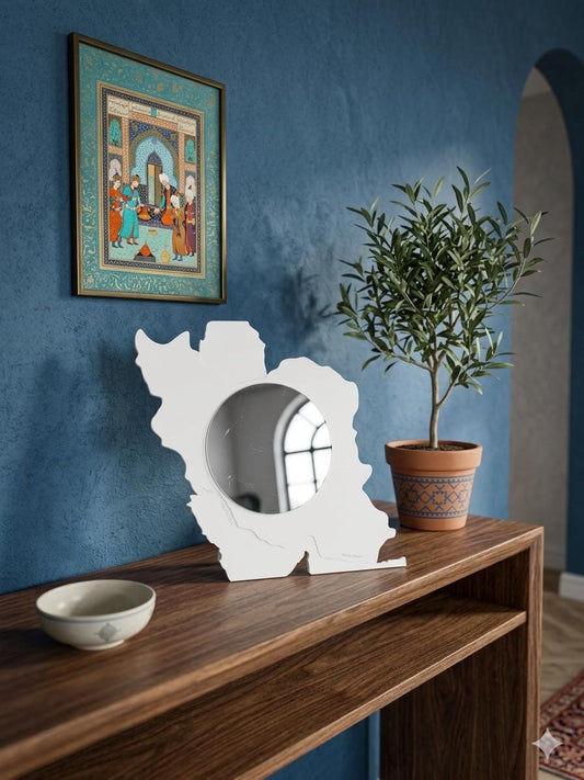 Modern Iran Map Mirror | Minimalist Decorative Centerpiece, Persian Gift